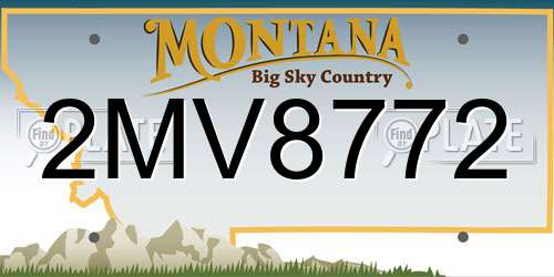 2MV8772 Montana License Plate