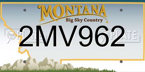 2MV962 Montana License Plate