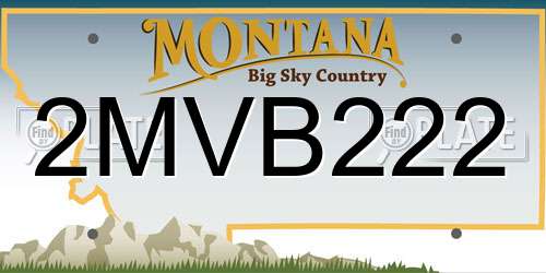 2MVB222 Montana License Plate