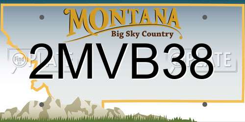 2MVB38 Montana License Plate