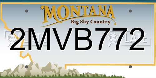 2MVB772 Montana License Plate