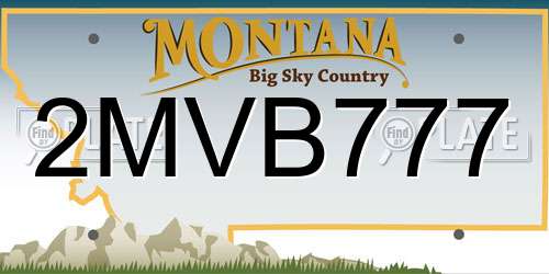 2MVB777 Montana License Plate