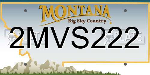 2MVS222 Montana License Plate