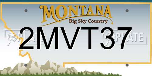 2MVT37 Montana License Plate