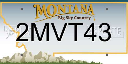 2MVT43 Montana License Plate