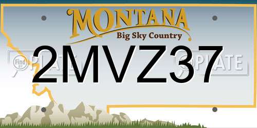 2MVZ37 Montana License Plate