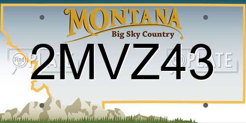 2MVZ43 Montana License Plate