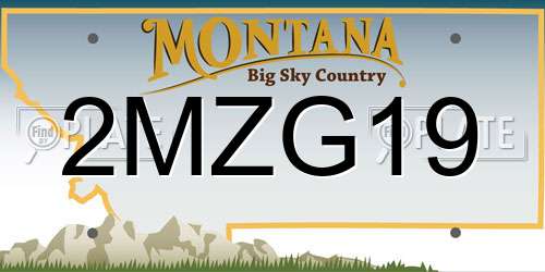 2MZG19 Montana License Plate