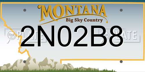 2N02B8 Montana License Plate