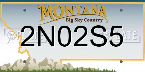 2N02S5 Montana License Plate