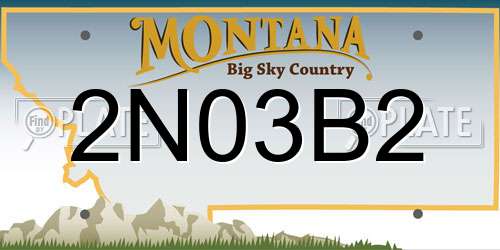 2N03B2 Montana License Plate