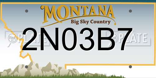 2N03B7 Montana License Plate