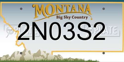2N03S2 Montana License Plate
