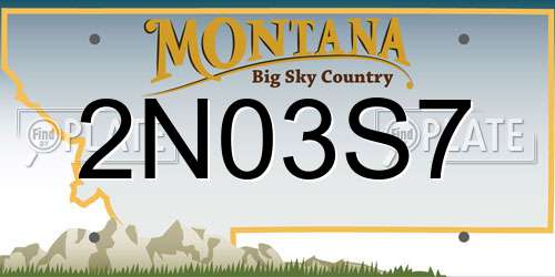 2N03S7 Montana License Plate