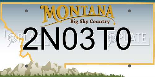 2N03T0 Montana License Plate