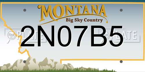 2N07B5 Montana License Plate