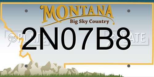 2N07B8 Montana License Plate