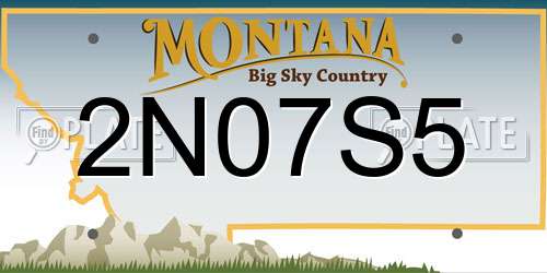 2N07S5 Montana License Plate