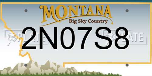 2N07S8 Montana License Plate