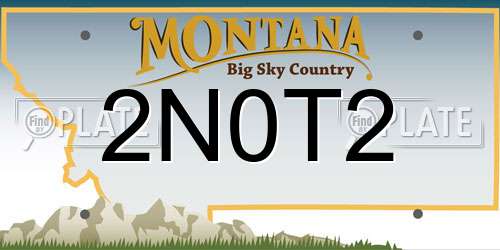 2N0T2 Montana License Plate