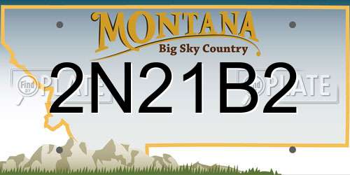 2N21B2 Montana License Plate