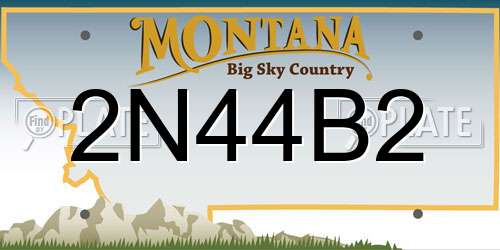 2N44B2 Montana License Plate
