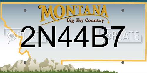 2N44B7 Montana License Plate
