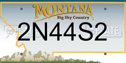 2N44S2 Montana License Plate