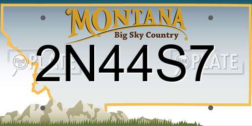 2N44S7 Montana License Plate