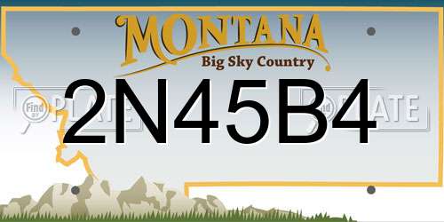2N45B4 Montana License Plate
