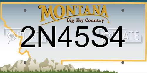2N45S4 Montana License Plate