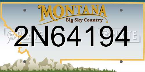 2N64194 Montana License Plate