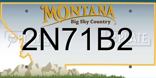 2N71B2 Montana License Plate