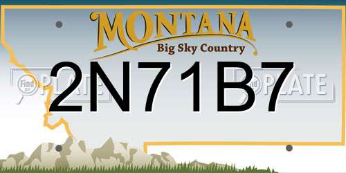 2N71B7 Montana License Plate