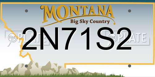2N71S2 Montana License Plate