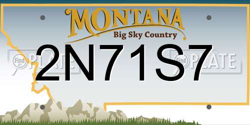 2N71S7 Montana License Plate
