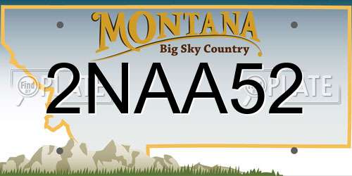 2NAA52 Montana License Plate