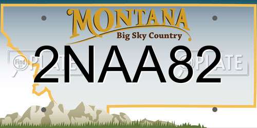 2NAA82 Montana License Plate
