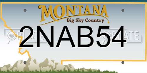 2NAB54 Montana License Plate