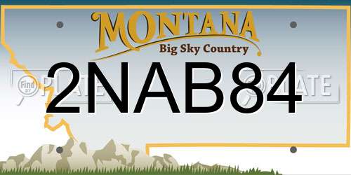 2NAB84 Montana License Plate