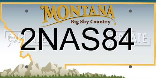 2NAS84 Montana License Plate