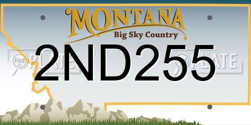2ND255 Montana License Plate