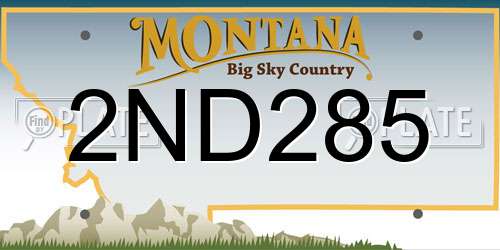 2ND285 Montana License Plate