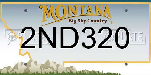 2ND320 Montana License Plate