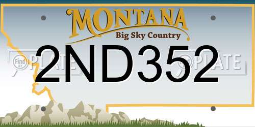 2ND352 Montana License Plate