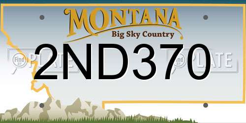 2ND370 Montana License Plate