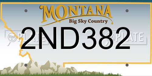 2ND382 Montana License Plate