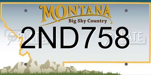 2ND758 Montana License Plate