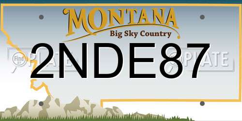 2NDE87 Montana License Plate