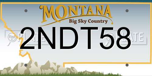 2NDT58 Montana License Plate